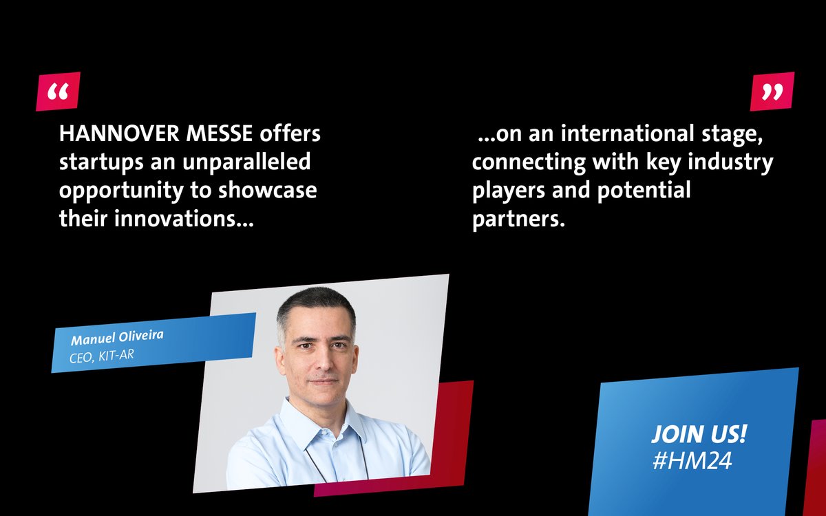 CEO Manuel Oliveira from KIT-AR speaks volumes about the exceptional benefits of showcasing at #HM24. 🌟 Don't miss the opportunity to exhibit among industry pioneers, unveiling innovations and forging connections. Join us at the forefront of industrial innovation!