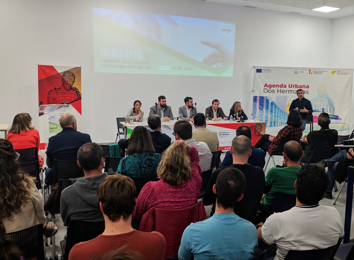 dhinnova's tweet photo. 🧠🤖 Celebrada la jornada #DHInnova 'Horizonte IA' organizada por el @aytodoshermanas.
¡Gracias a todos y todas por asistir!
Streaming en el siguiente enlace:
💻 https://t.co/YSHSJY90dF
#DosHermanas #InteligenciaArtificial #Innovacion #Empresa https://t.co/hhb0qB0DJn