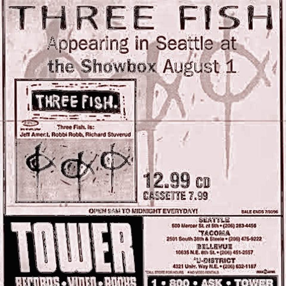 demetriosns's tweet photo. Richard Stuverud - "A moment in time. Why does 27 years ago feel like multiple lifetimes ago? I mean, it’s a chunk of time for sure, but when you see a Tower Records logo and the words CDS and Cassettes… I feel 159 yrs old! :)" #ThreeFish #JeffAment #RichardStuverud #RobbiRobb https://t.co/rF1Y8di6K8