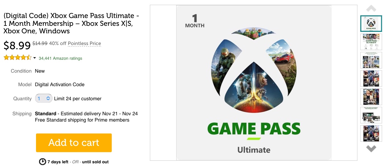  Xbox Game Pass Ultimate – 1 Month Membership – Xbox Series X