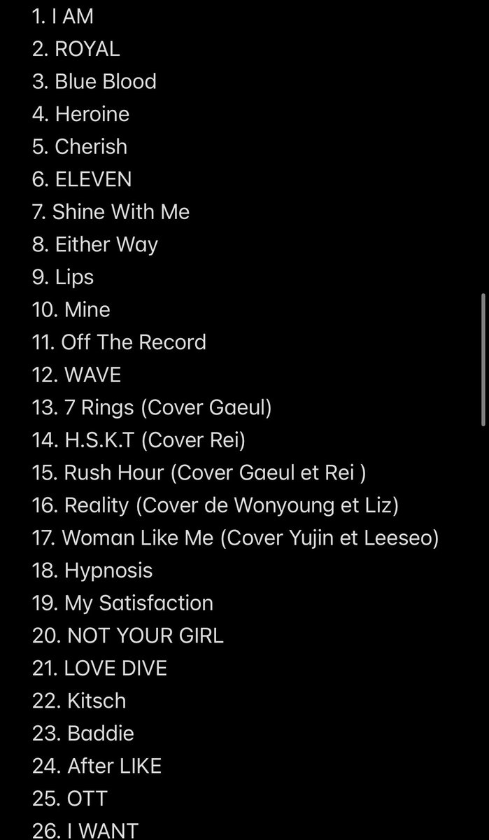 IveFrance's tweet photo. 📢 • 16.11.23

SPOILER!!

Voici la setlist du premier concert à Yokohama (Japon) pour la tournée ‘SHOW WHAT I HAVE’ 

🦢 —— #IVE #아이브 https://t.co/kgGcz4yEzZ