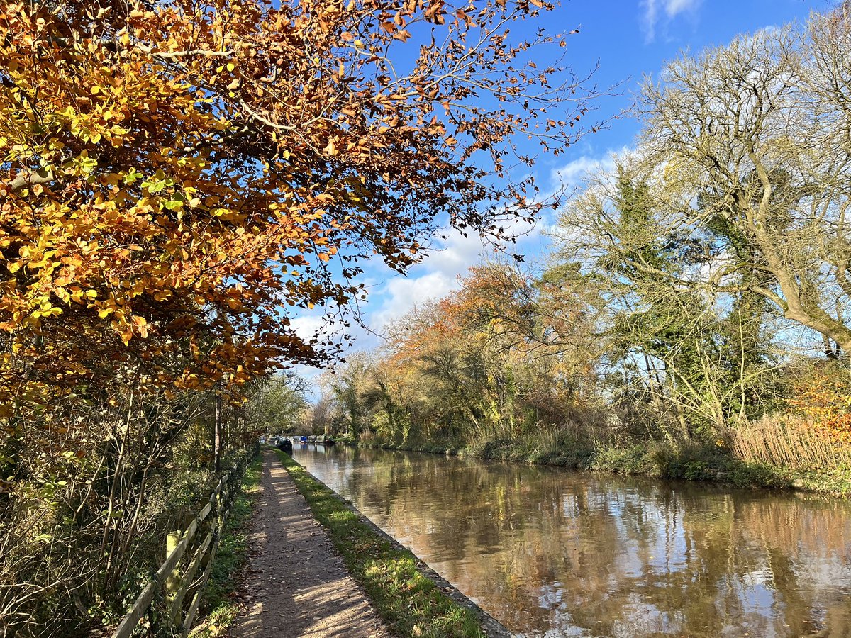 Autumn colours on the Shropshire Union Canal near Market Drayton. Winter just around the corner… 🥶@CanalRiverTrust