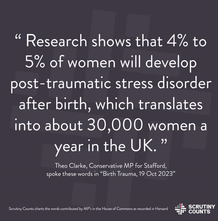 A good example of the sort of interesting input into parliamentary debate which the media largely ignores. #PTSD after childbirth. 👏👏👏@theodoraclarke; more like this please. A brave & personal account. Read it scrutinycounts.co.uk/apl/h/96fd5fc1…