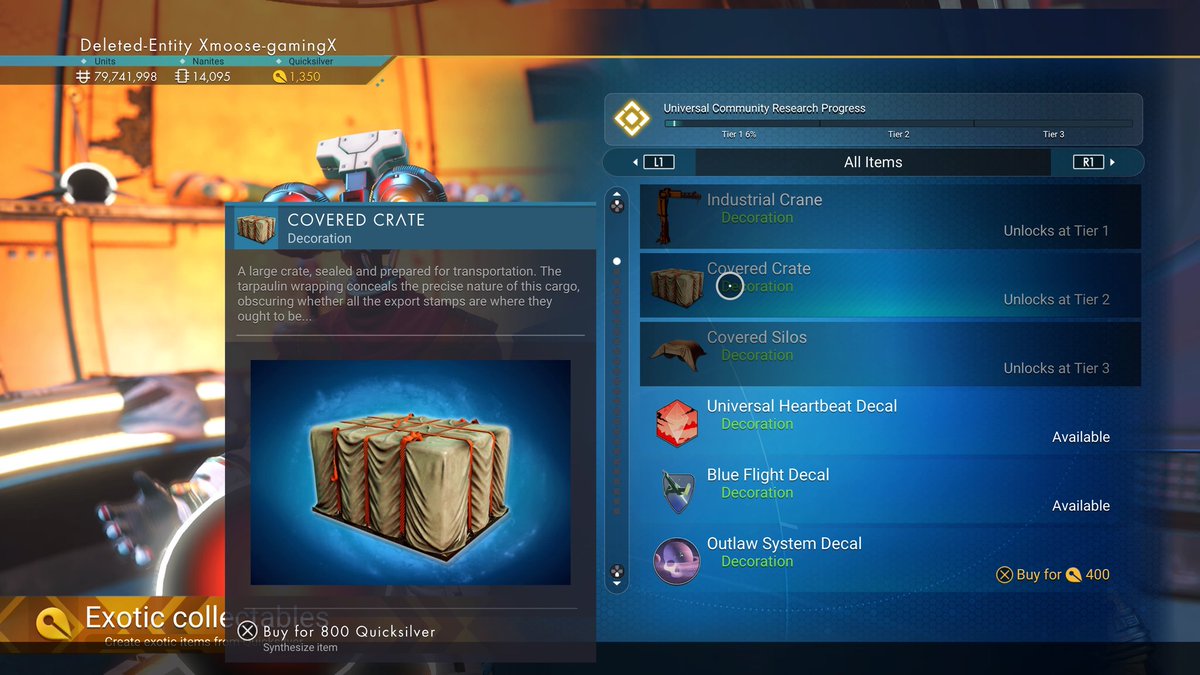 xmoosegamingx's tweet photo. The new Quicksilver Items look sweet! @Beeblebum_GO @NCaptainsteve @enrasilver1108 @karenhamnik @hellogames @NoMansSky https://t.co/QkEAygygNA