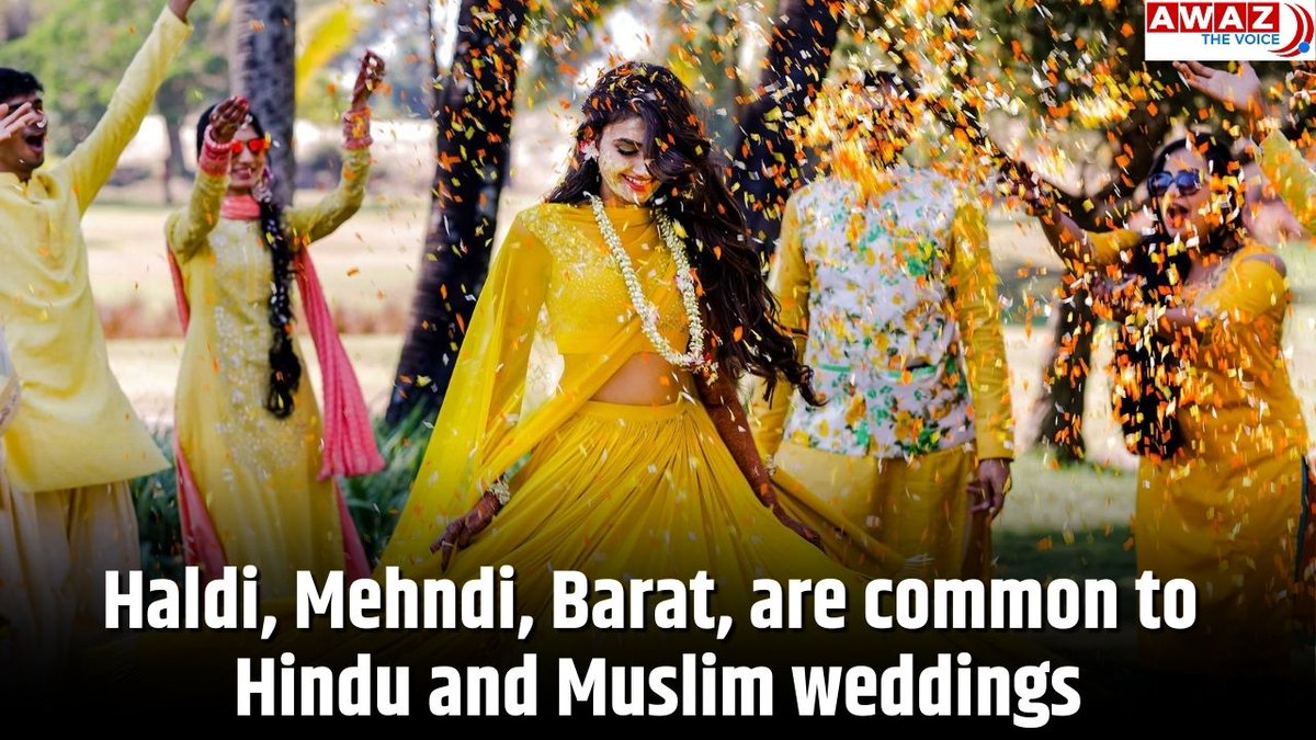 Indian Muslims and Hindus have similar wedding ceremonies, with shared traditions like Haldi and Mehndi, as well as fun activities like the shoe-stealing game and festive wedding songs.

Read full story here: awazthevoice.in/society-news/h…

#WeddingTraditions #MulticulturalWeddings