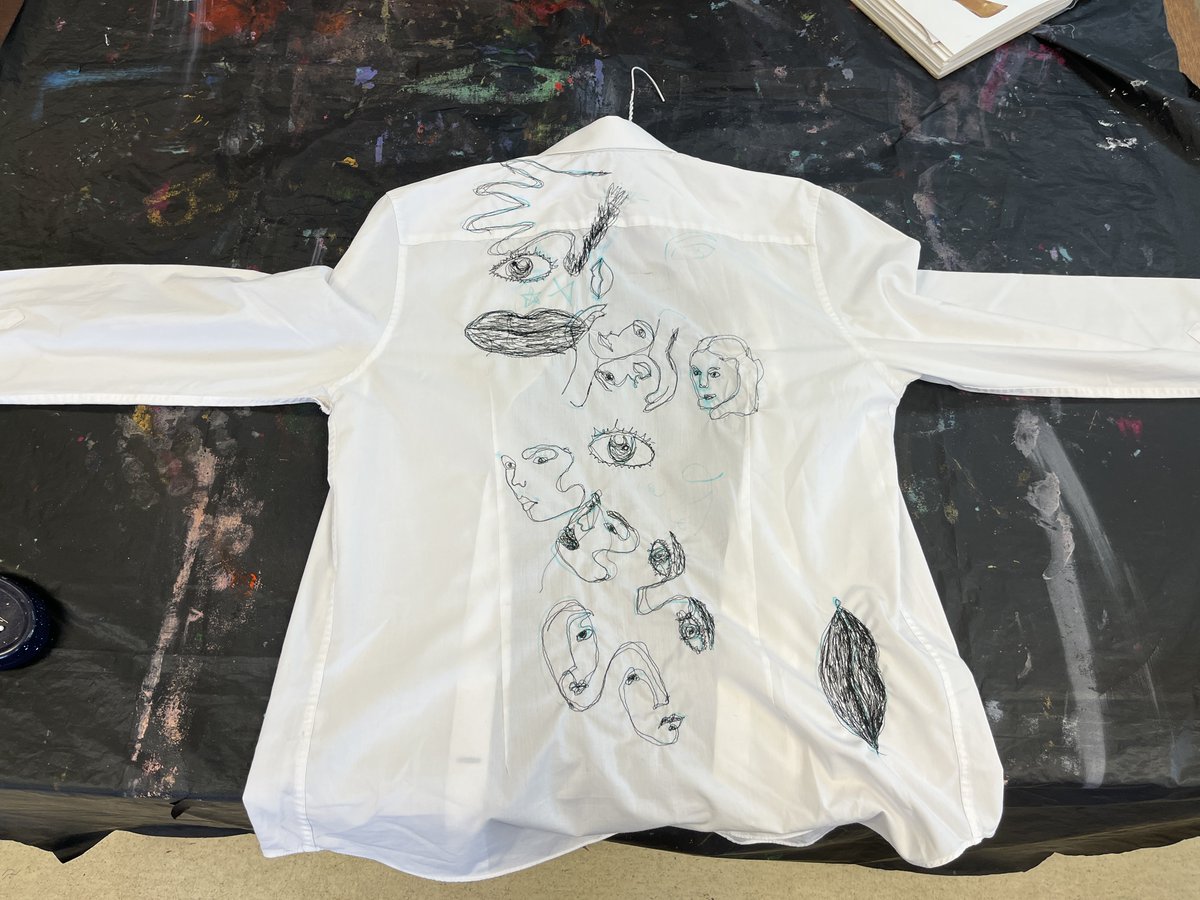 Block 2 (year 8) got busy with their 'shirt reinvention' topic with various individual themes. These are by Ari, Claudia and Meredith. #upcycle #textiles #textiledesign #fashiondesign <a href="/BedalesPrep/">Bedales Prep</a> #Dunhurstarts