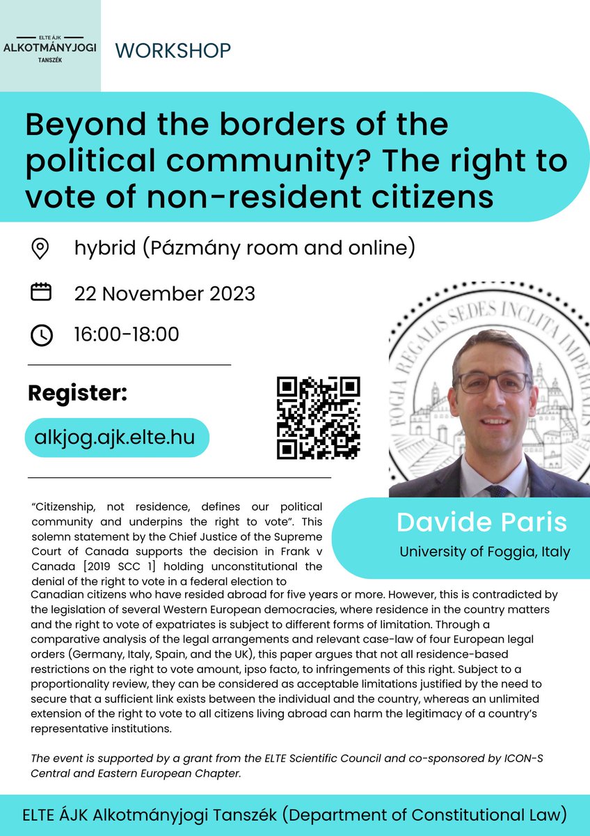 Looking forward to host this workshop, with a keynote from Professor Davide Paris. Join us in Budapest or online.