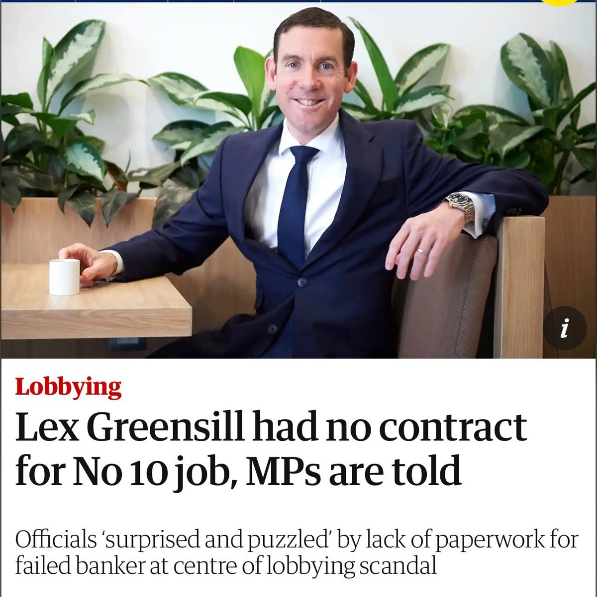 carolvorders's tweet photo. LEX GREENSILL had security pass &amp; desk at No 10 for yrs while Cameron PM 
BUT NO CONTRACT

David Cameron claimed only met him twice, yet later got £7m for lobbying Sunak et al

£400m loan guarantees from govt owned British Business Bank

Greensill now bust + investigated by SFO https://t.co/6jNahCJDb1