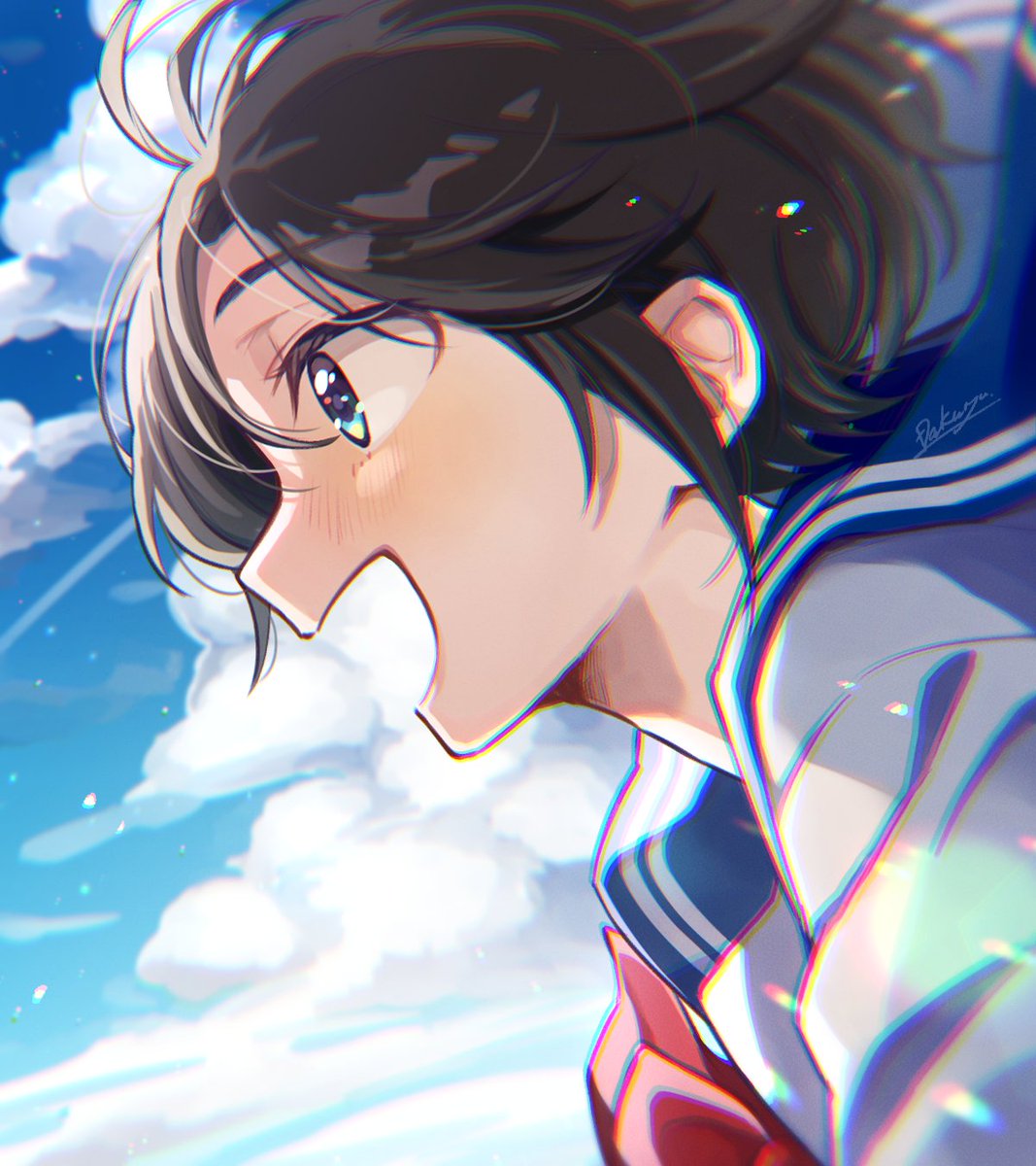 大空スバル 「#逆光は素晴らしいのでこれを見た人も逆光を貼る 寒色だわね 」|👑濁流👑個人依頼のみ停止中のイラスト