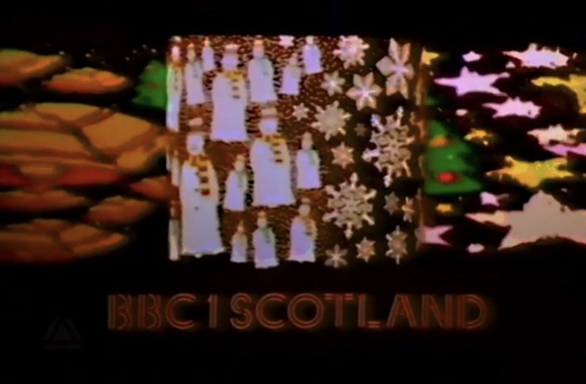 MauraCurrie's tweet photo. BBC Christmas idents are part of the magic and in a few weeks they’ll be on our screens again. Here’s how it worked on BBC 1 Scotland in ‘82 - camera pointing to a box with mirrors, turntable and an anglepoise lamp (2 spare bulbs on shelf!)  #announcer  #voiceover #bbcidents #bbc https://t.co/2gtyknoTwQ