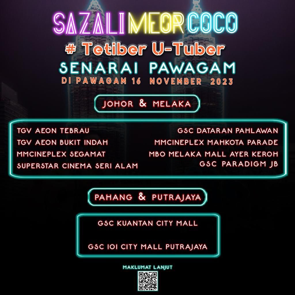 sazalimeorcoco's tweet photo. π¬ SAZALI MEOR COCO
Jom ramai-ramai #KasiLanggar pawagam berdekatan dan #Pemes kan filem Sazali Meor Coco π¬ππ₯
#TetiberUTuber #SeniKehidupan #SazaliMeorCoco #SMC #MovieMalaysia #MovieNovember2023 https://t.co/di9jQ8OK3A