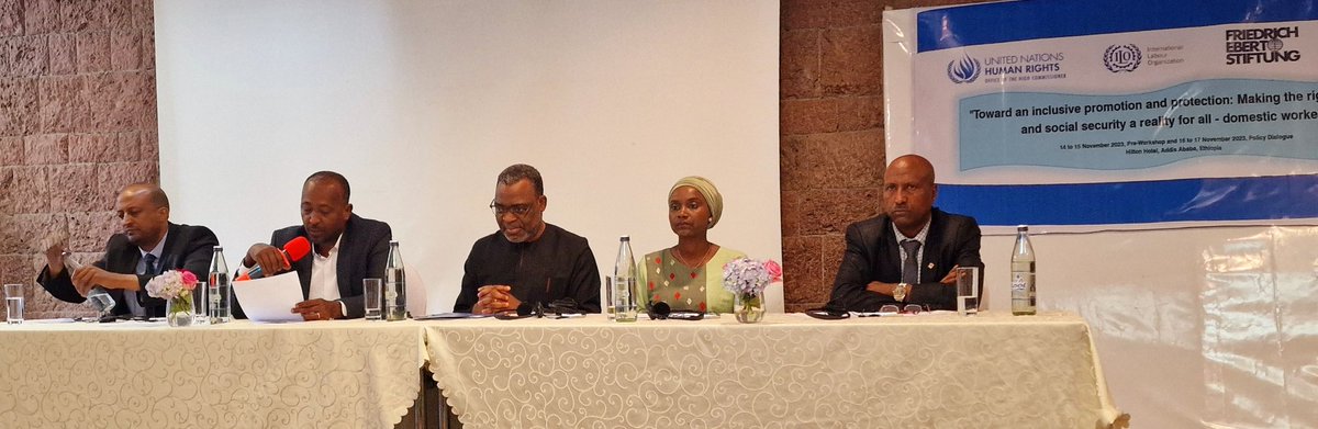 FES_ETH's tweet image. In a follow up from @FES_ETH's studies on #InformalSector and #EmploymentGeneration in Ethiopia we have partnered with @ohchrearo, @AddisIlo and @CETU1963  organizing a National Policy Dialogue on inclusive promotion and protection of rights of Domestic Workers