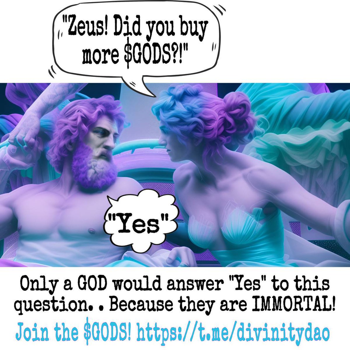 Zeus, the Almighty, just added more $GODS to his collection! 

Only gods can truly embrace the immortal gains. 🔮

Join the divine journey and secure your spot among the immortals! 

Join us now: t.me/divinitydao

#DivinityDAO #CryptoGods #GODS #DAO