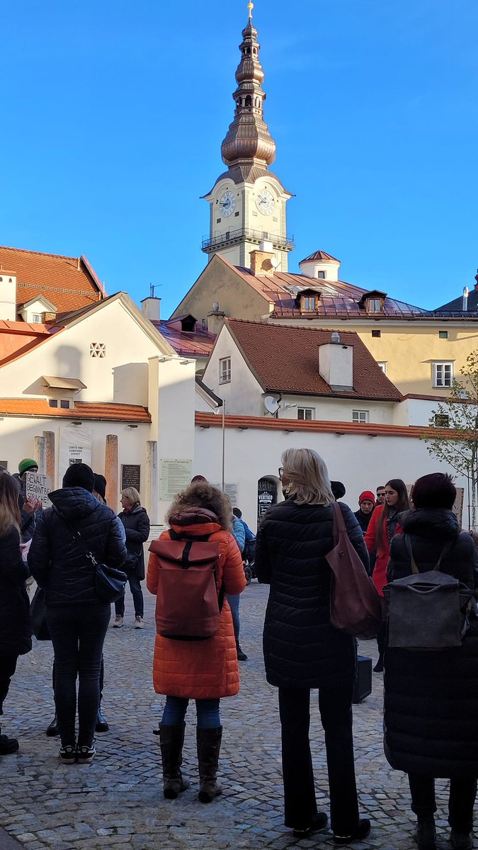 SPOE_Kaernten's tweet photo. Vor Beginn der heutigen Sitzung fand ein Flashmob gegen Gewalt an Frauen statt. Die Äußerungen des FPÖ Chefs #Angerer, in denen er Gewaltfantasien gegenüber LR Prettner äußerte, sind ein beunruhigendes Beispiel für die Verrohung der Sprache und mangelnden Respekt gegenüber Frauen https://t.co/uQpzt2rTva