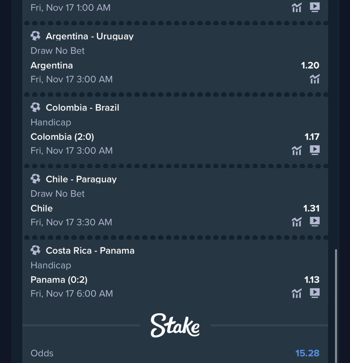 15+ odds ⚽️ on STAKE 

stake.com/sports/home?be…

Register a STAKE account via link stake.com/?c=f213c5ba25&…

Promo code banks 

Telegram channel t.me/MrBanksFreeCha…

I only recommend t.me/JoyEpos for Stake funding

Bet responsibly 🔞