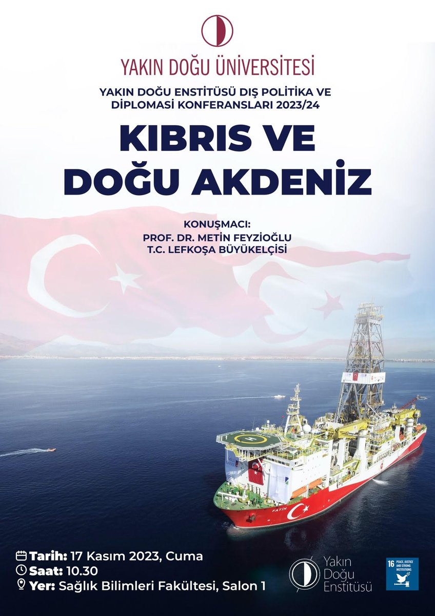 YDE_Official's tweet photo. 17 Kasım Cuma günü 10.30'da T.C. Lefkoşa Büyükelçisi Sayın Prof. Dr. Metin Feyzioğlu'nun konuşmacı olarak katılacakları "Kıbrıs ve Doğu Akdeniz" başlıklı etkinliğimize ilgili herkesi bekliyoruz @YakinDoguUni @TC_Lefkosa #yakındoğuenstitüsü #neareastinstitute https://t.co/ESDsr0TZg9
