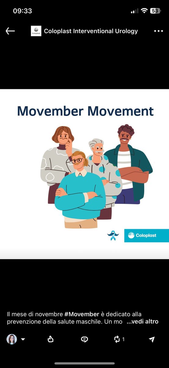 Il #Movember è il mese dedicato alla prevenzione della salute maschile. Monitoraggio costante e attenta valutazione possono fare la differenza nel trattamento di malattie come Il cancro alla prostata e IPB.

 Supporta i tuoi pazienti!
 Fai prevenzione!👨‍⚕️
 #salute #ColoplastIU_IT