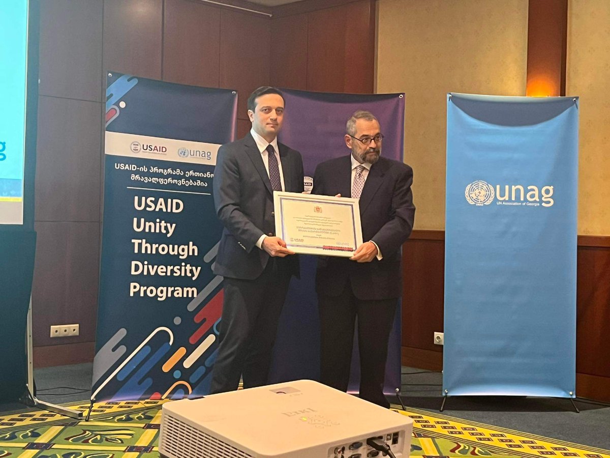 ✨ We are honoured to be awarded a title “2023 Guardian of Tolerance” by the Public Defender of Georgia and Council of Ethnic Minorities.
🕊  Head of Mission, Dimitrios Karabalis, attended the ceremony marking the International Day of Tolerance,  expressing gratitude for the