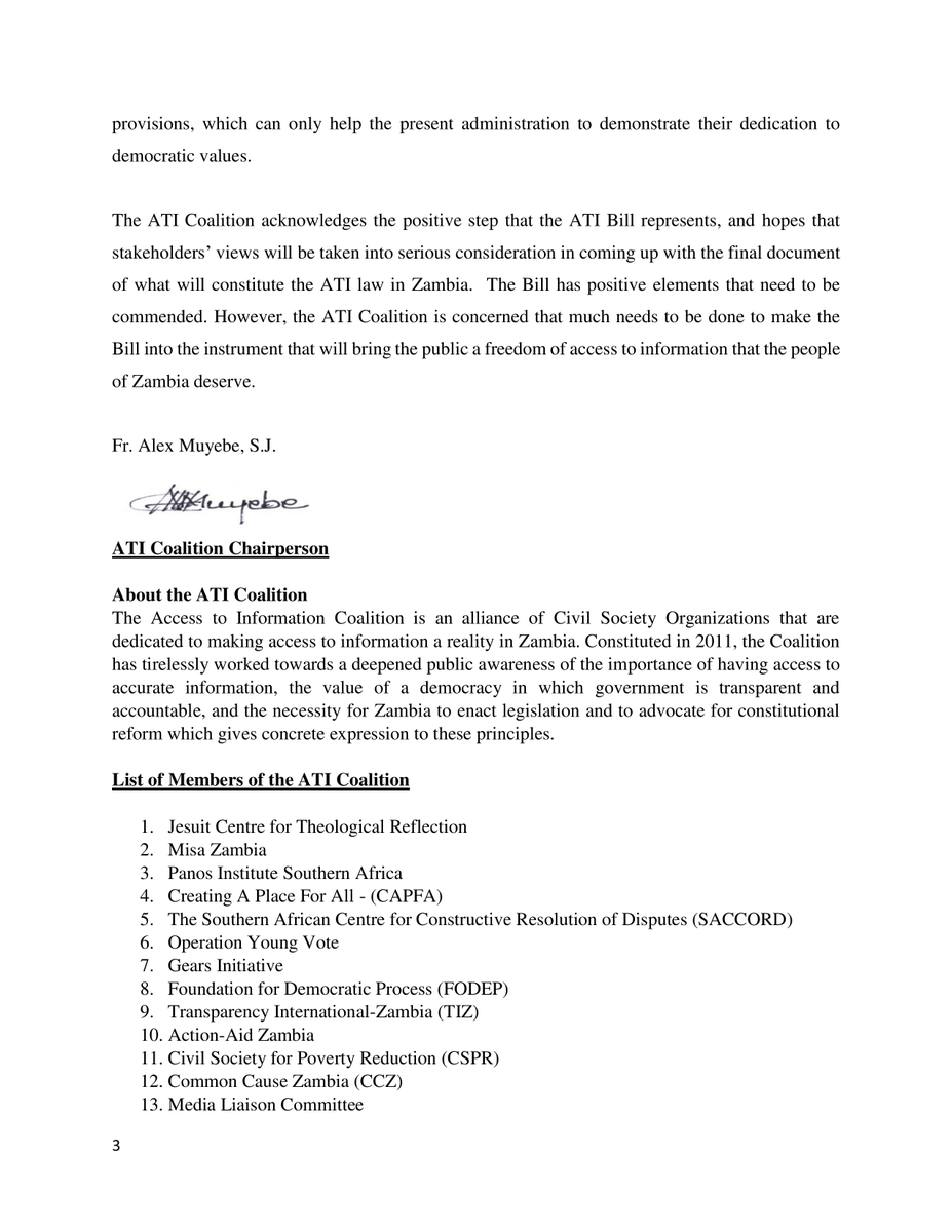 ZambiaAsks's tweet photo. Statement by the Access to Information Coalition on the presentation of the ATI Bill in parliament. Read the statement below. 👇

#ATIBill #FreedomOfInformation https://t.co/J2azMAiLId