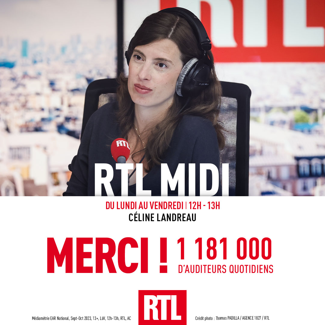 🎙🔴#AudiencesRadio MERCI ! #RTLMidi de @c_landreau informe près de 1,2 million d’auditeurs chaque jour ! #Radio #Médiamétrie
