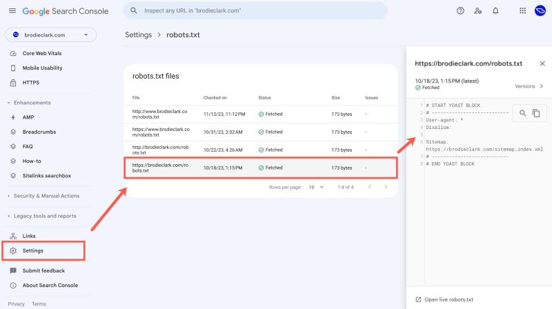 smarter1seo's tweet photo. New in Google Search Console: a new robots.txt report just launched!  
The report now shows files found by Google, the last time it was crawled and also any warnings/errors.  
More details
https://t.co/xkPMMvdcxx https://t.co/sAj8Xt9tBg