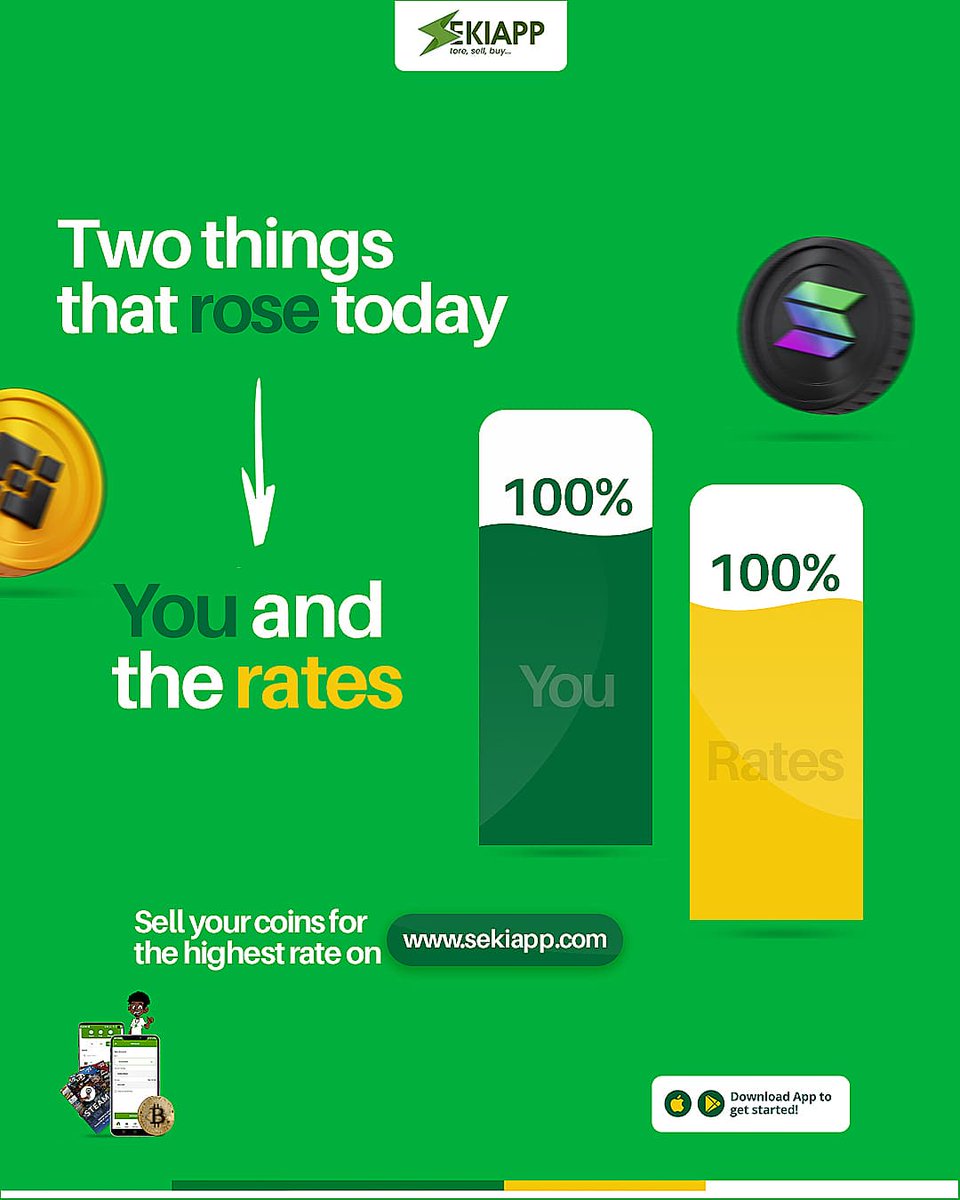 Seki_APP's tweet photo. Guess what's soaring higher today? 🚀
You and the rates!
Head over to https://t.co/yT5T25cTgH to cash in those coins at the hottest rates in town.
It's like turning crypto into gold!
#sekiapp #ratesrising #cointrading #highrates #sellhigh #cryptoapps https://t.co/QTjtPKN96H
