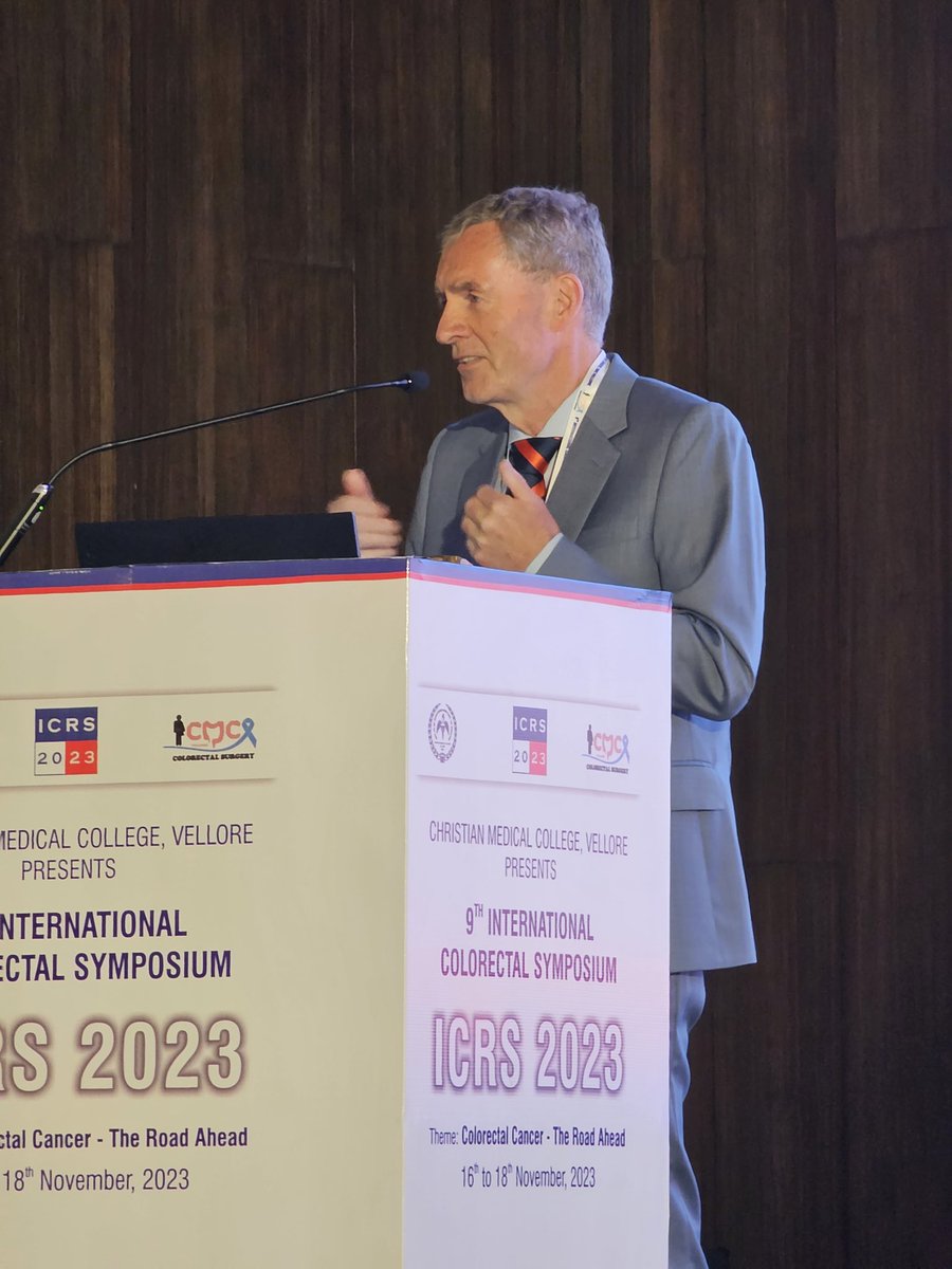 venky72's tweet photo. #colorectalsurgery takes centre stage in #Chennai. #ICRS2023 @cmcvelloreoff 
Prof @Brendan92855812 delivers brilliant talk on #SPECC The Significant POLYP 
@Apollo_Chennai @HospitalsApollo @ACPGBI @ASCRS_1 @escp_tweets @EAES_eu @BASO_ACS @ACSInterntl @DCRjournal @NHS @NHSEngland https://t.co/F0cy0SAQxI