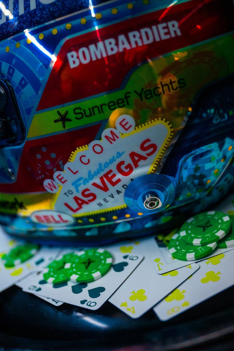Magic Vegas 🎲. <a href="/BellRacingHQ/">Bell Racing</a> <a href="/AstonMartinF1/">Aston Martin Aramco F1 Team</a> #helmet #f1 #lasvegas