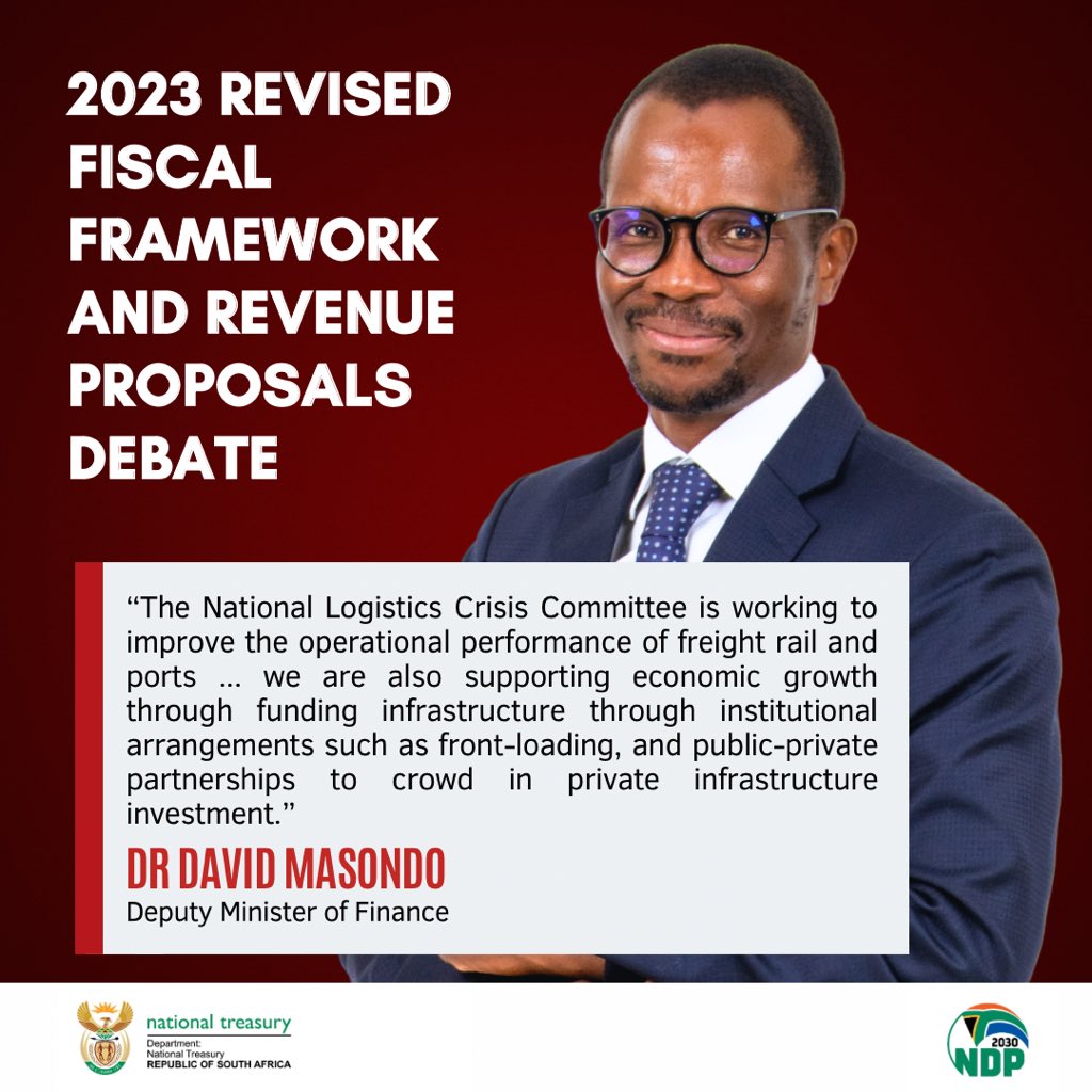 DrDavidMasondo's tweet photo. [IN CASE YOU MISSED IT] Yesterday I participated in the in the debate to consider the adoption and approval of the budget policy statement as well as all Bills presented on the day. 

#MTBPS2023 #NationalTreasurySA #RSAParliament https://t.co/Na7hiJGsFg