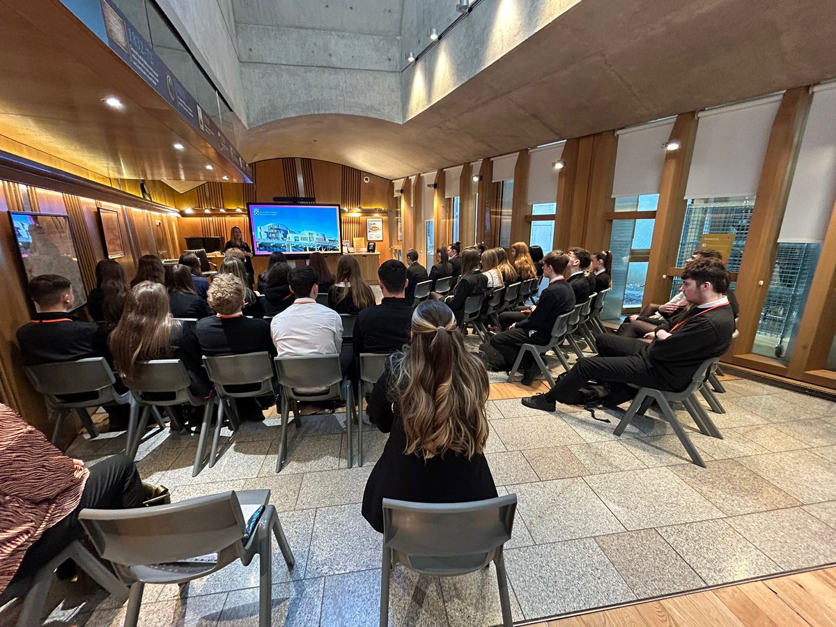 Our Higher Modern Studies pupils are at the <a href="/ScotParl/">Scottish Parliament</a> today! A great experience and they also attended First Minister’s <a href="/HumzaYousaf/">Humza Yousaf</a> Questions.