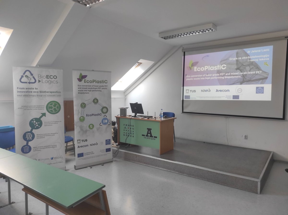 _EcoPlastiC_'s tweet photo. EcoPlastiC was presented to pupils at the Gymnasium of Uzice, Serbia by our Project Ambassador Jelena Lazic and @ivana_aleksic90! ๐ฉโ๐ซ
We are thrilled to see our partners from @IMGGE take part at the Researchersโ Night: โResearchers in schoolsโ!
#researchersnight #outreachevent https://t.co/MqS0yYvlul