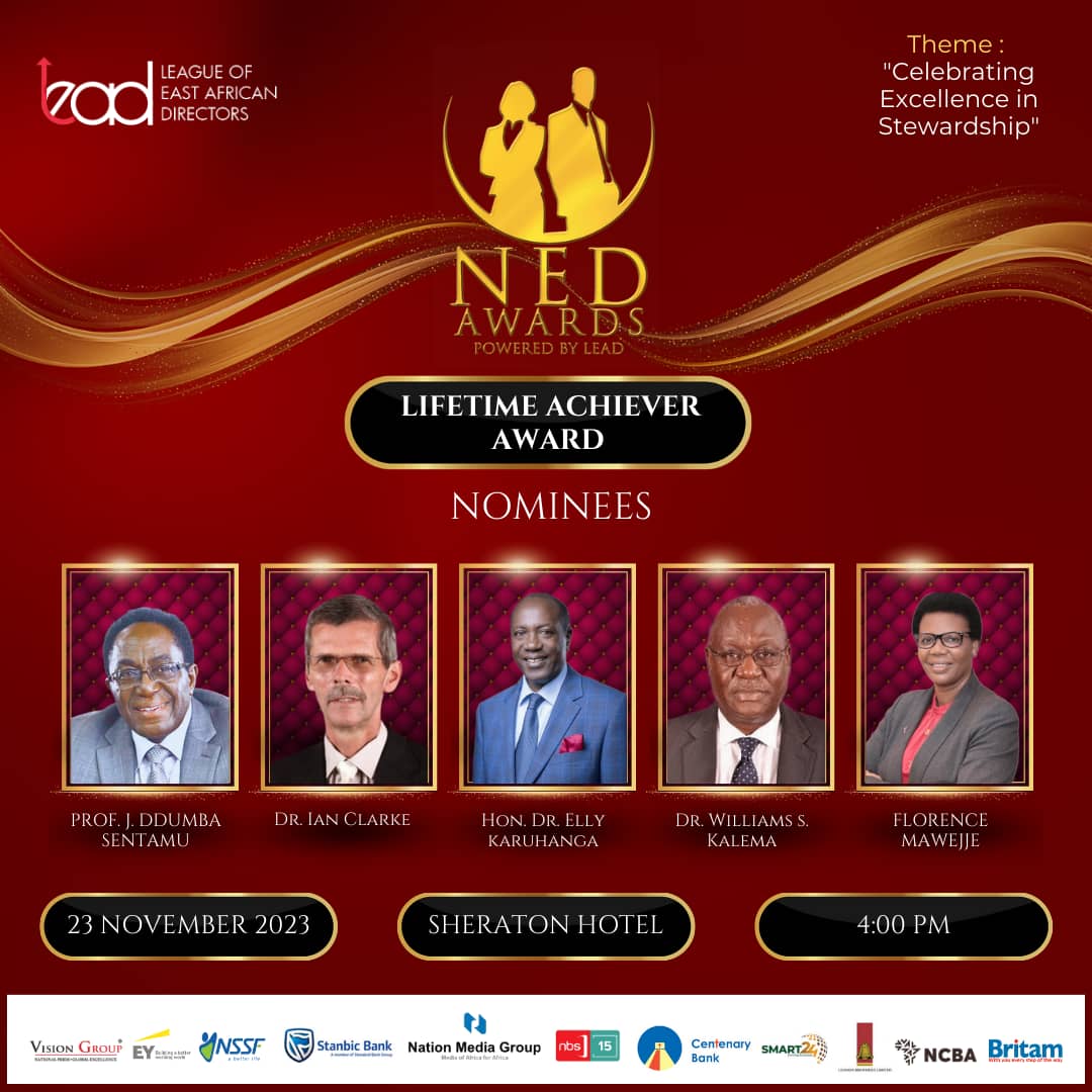 Our #LEADNEDAwards23 Nominees for #LifetimeAchiever Award are here!!! @NCBAUganda @newvisionwire @nssfug @ntvuganda @UgandaBreweries