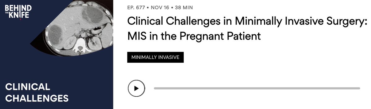 Does the thought MIS surgery in a pregnant patient give you the heebie jeebies??! ✋🏼 😱 Fear not! The good folks @UWSurgery @andrewswright @Trules25 @NicoleWhiteTho1 @paul_herm are here to tell us what we need to know in our latest Clinical Challenges in Surgery. 🎧…