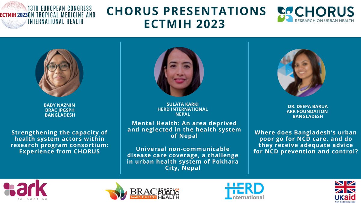 ChorusUrban's tweet photo. We are busy preparing for our CHORUS presentations on and posters on #UrbanHealth #systemstrengthening at the @ectmih2023 conference on equitable and sustainable planetary health next week. We hope to see you there!
#ECTMIH23 @FCDOHealthRes https://t.co/J6AH0nL7fr