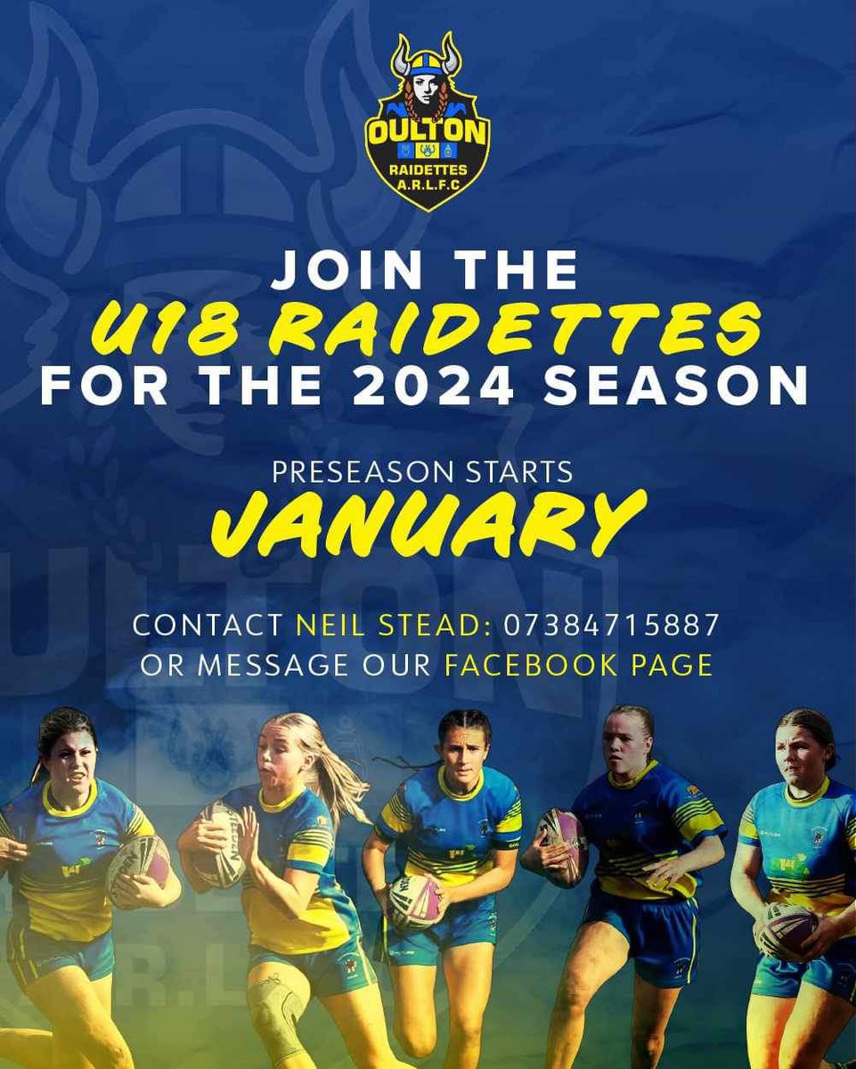 Our u18s are recruiting 

Get in touch if interested 

New and old players welcome 

#getinvolved 
#raidettes 
#girlsrugbyleague 
💙💛💙💛💙💛💙💛💙