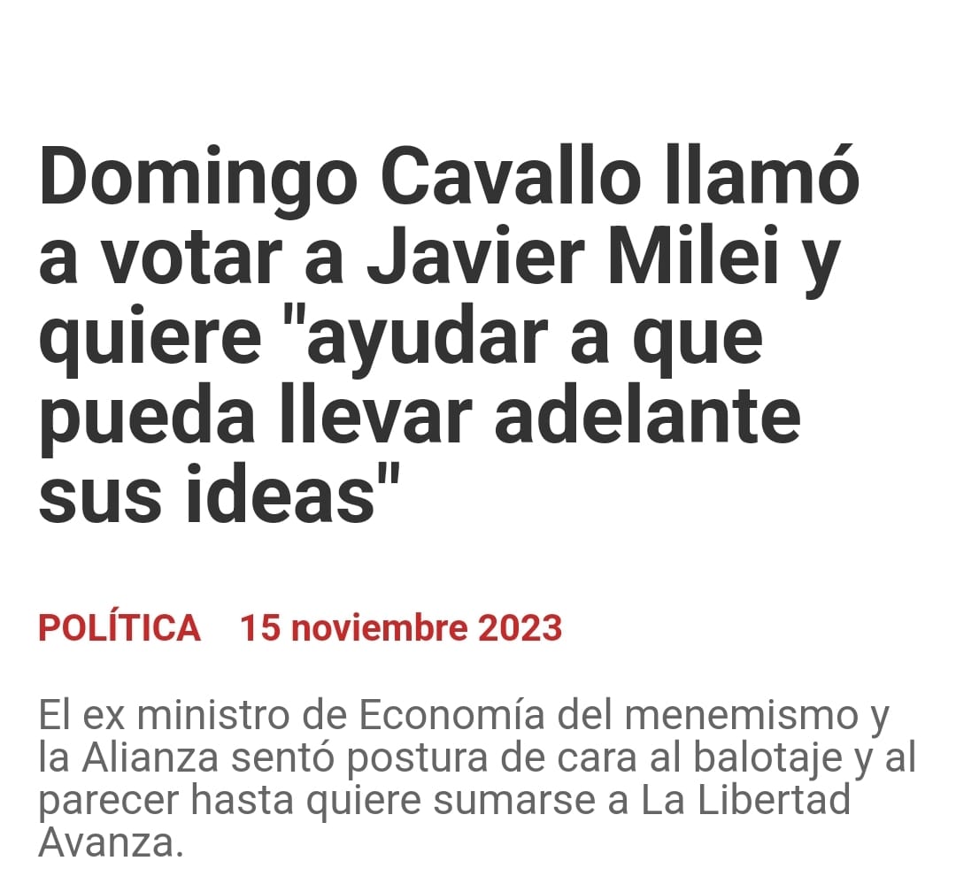 marceloCena's tweet photo. Lo dije siempre:
En la dictadura militar estuvo Cavallo.
Menem era Cavallo.
De la Rúa era Cavallo.
Macri era Cavallo.
Milei es Cavallo.
#MassaPresidente https://t.co/XzLN3hnnLG