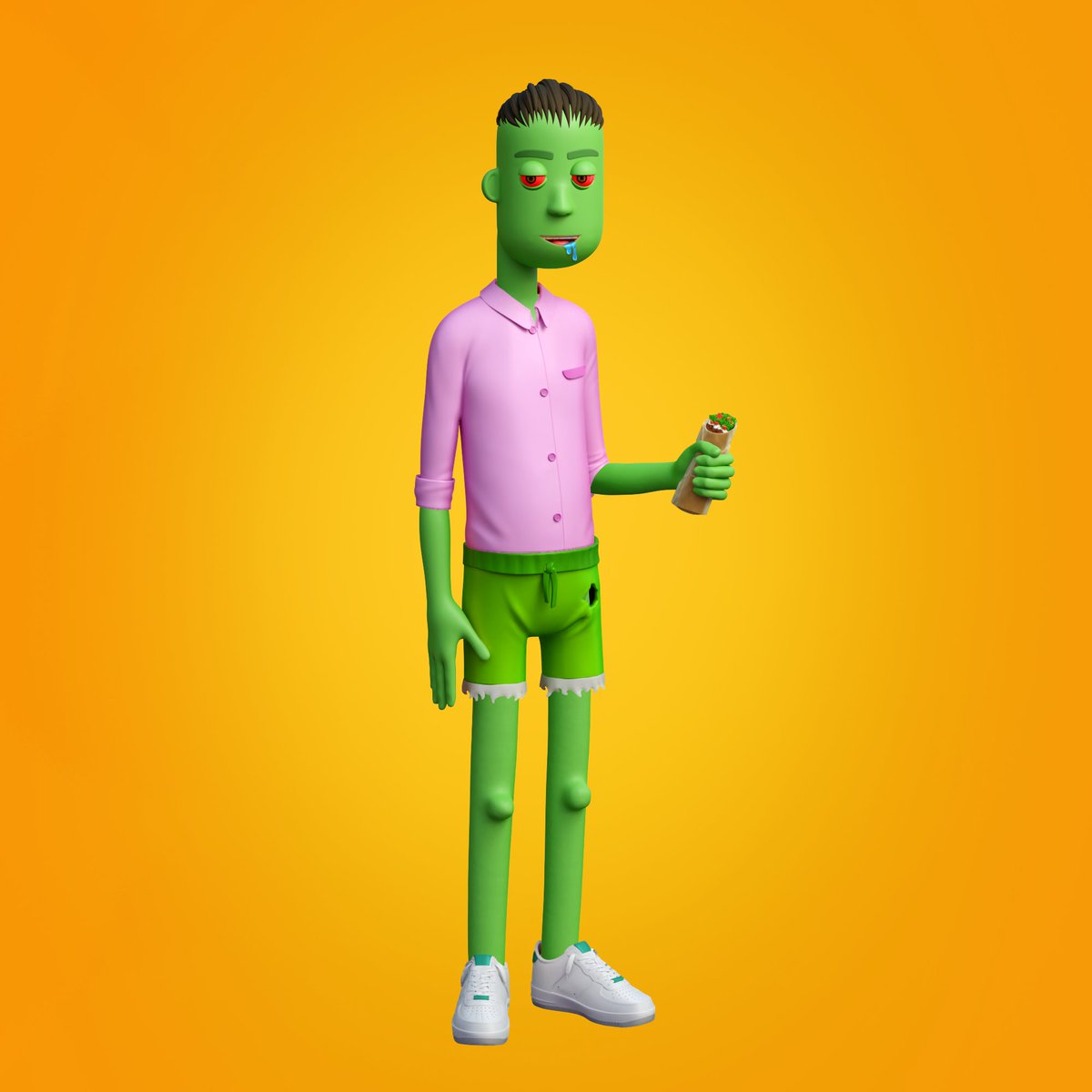 AveragePunksNFT's tweet image. This is what can happen if you have too many green shakes. #prettyaverage color