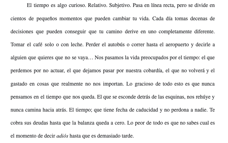ziggypaz's tweet photo. Hace mucho tiempo que no comparto nada de #ProyectoFandom, pero este es uno de mis párrafos favoritos. Escribirlo fue una manera de lidiar con el duelo que me acompaña y recordarme que el tiempo ni perdona, ni vuelve. https://t.co/rUz7OpsFfs