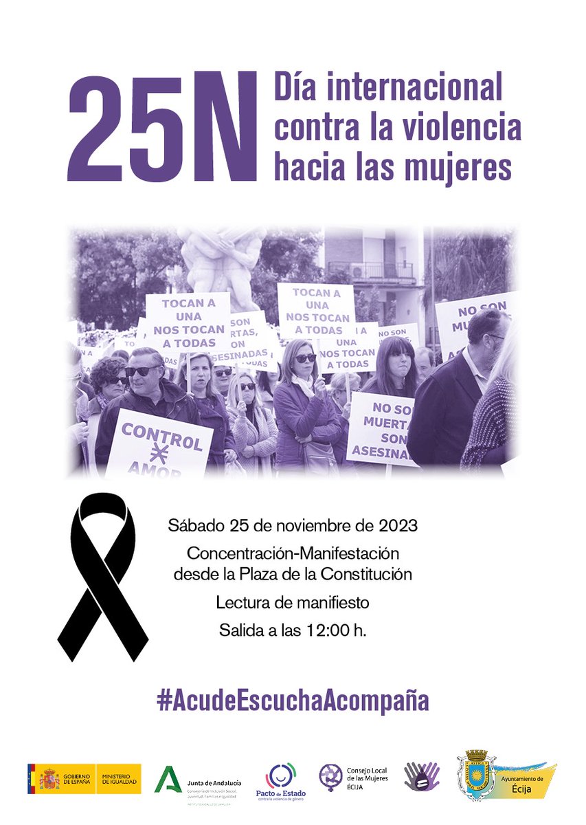 aytoecija's tweet photo. 25N Día internacional contra la violencia hacia las mujeres.
+ info y actividades: 

https://t.co/MCCdFj6tfx

#AcudeEscuchaAcompaña #Écija https://t.co/EEnWbg9fQH