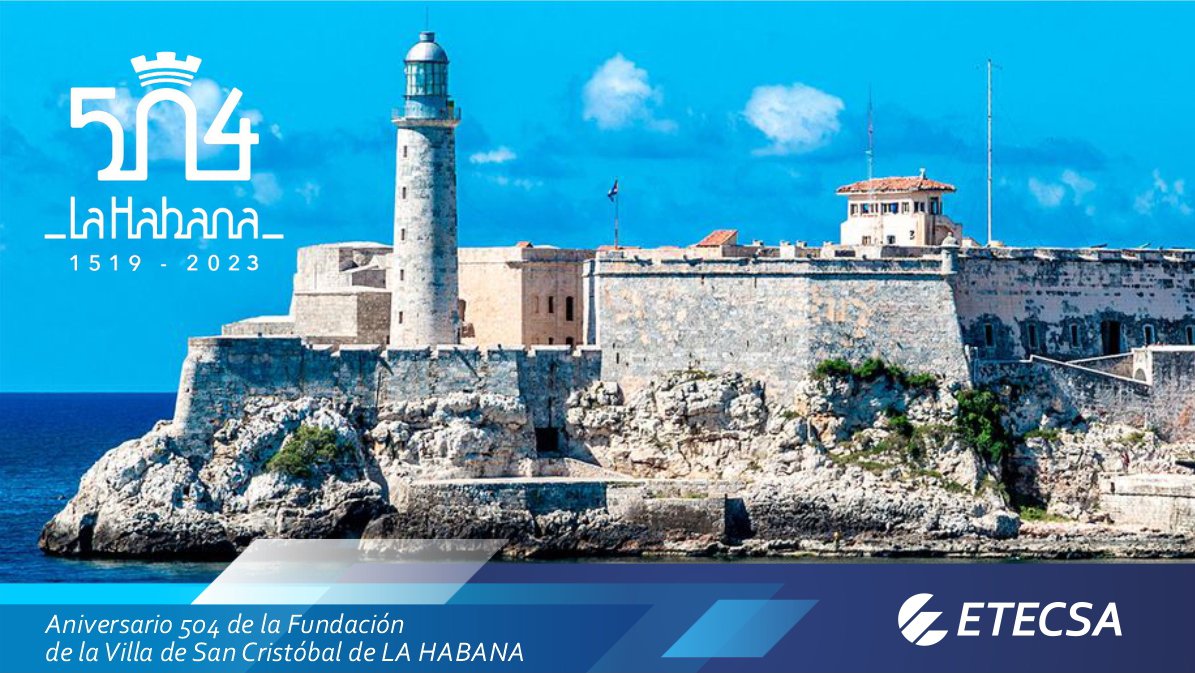La Villa de San Cristóbal de La Habana está cumpliendo hoy 504 años, ciudad maravilla que recoge la historia de todos los cubanos. Feliz aniversario! #LaHabanaDeTodos #Cuba🇨🇺.