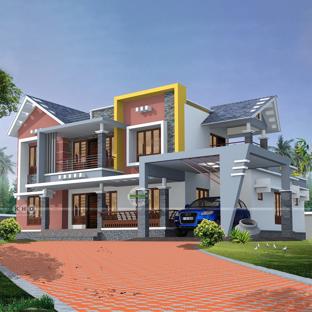 keralahomeplan's tweet photo. Step into modern elegance! 🏡 Explore this 3025 sq.ft. 4-bedroom contemporary house with a unique mixed roof design. View the vibrant fusion of style and functionality. Check it out: https://t.co/WFPVPxItku #HomeDesign #Contemporary #KeralaHomeDesign #IndiaHousePlan #MixedRoof https://t.co/OWtkf3cctB