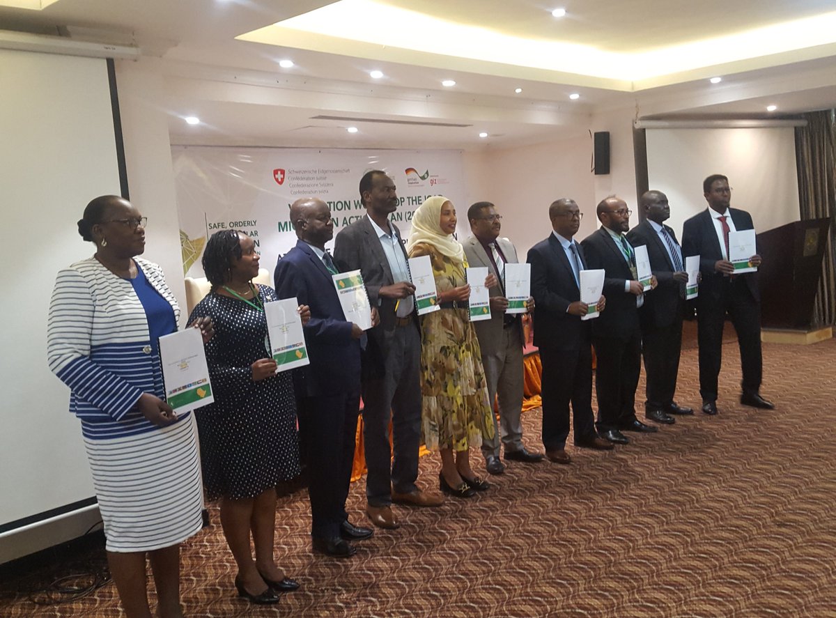 IGADHealthS's tweet photo. The IGAD Migration Action Plan Workshop which was held for the last two days in Addis Ababa, validated &amp; way forward the outlined revised plan of the 2ndphase of the Migration Action Plan for the period of 2024-2028.
@giz_gmbh @SwissDevCoop #IGADMigrationActionPlan https://t.co/LvMAciMCFC