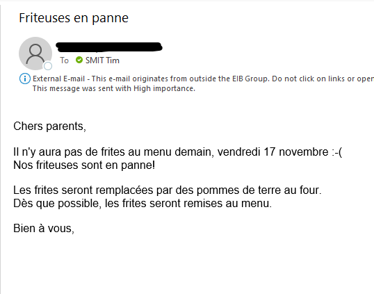 Very Belgian problems at school!