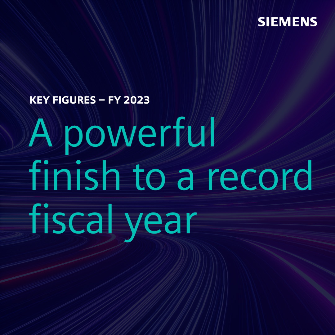 Siemens AG publie ses résultats pour le quatrième trimestre et pour l'ensemble de l'exercice 2023 : « Une solide performance pour clore un exercice record. » Pour en savoir plus : sie.ag/6xqxhC