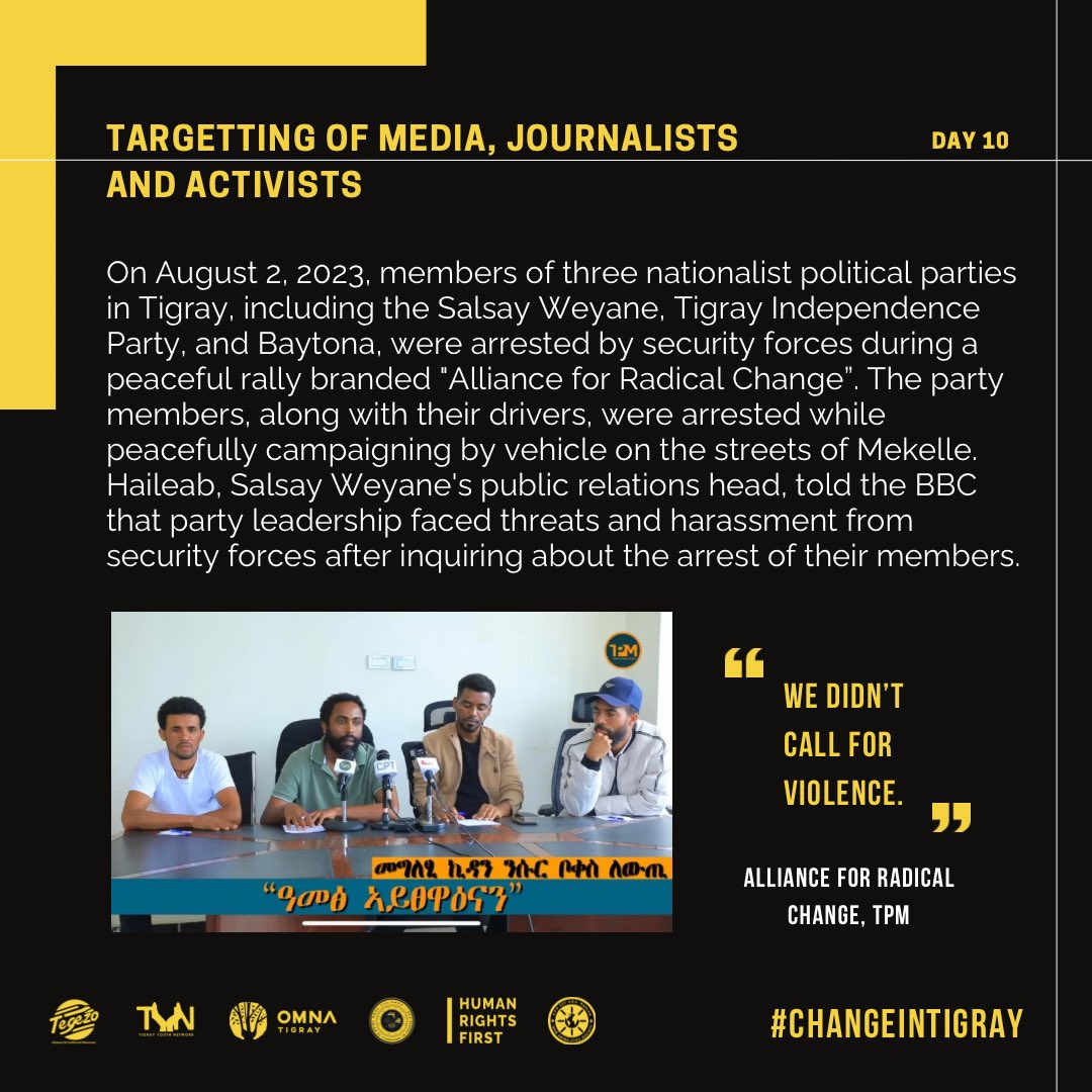 tigrayyouthntwk's tweet photo. ‘We didn’t call for violence’
#ChangeinTigray https://t.co/7EvlFoI5Yd