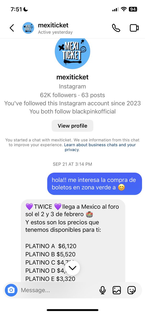 chaefresattalgi's tweet photo. saben si esta página es confiable?? ‼️‼️quiero comprar un boleto para ver a las twice 😭😭 https://t.co/E8wPFbBfC7