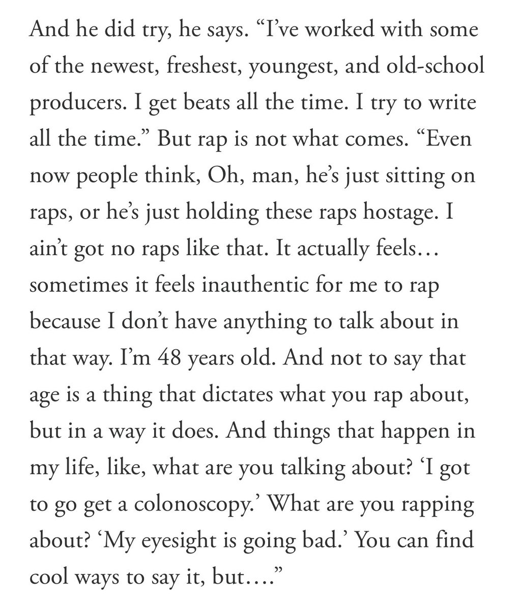 Phil_Lewis_'s tweet image. Andre 3000 says he tried to make a rap album but “sometimes it feels inauthentic for me to rap because I don’t have anything to talk about in that way. 

I’m 48 years old.” gq.com/story/men-of-t…