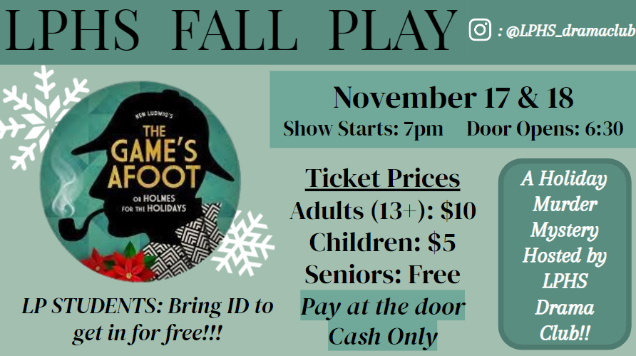 This weekend our drama club will be performing our annual fall play! #WeAreLP #UnitedCavaliers