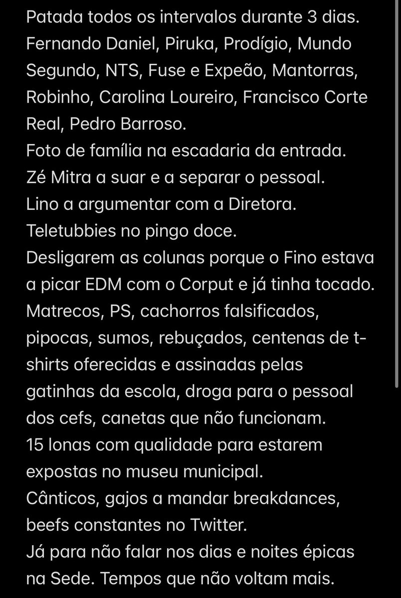 Por vezes bate aquela saudade dos meus tempos de Listas.