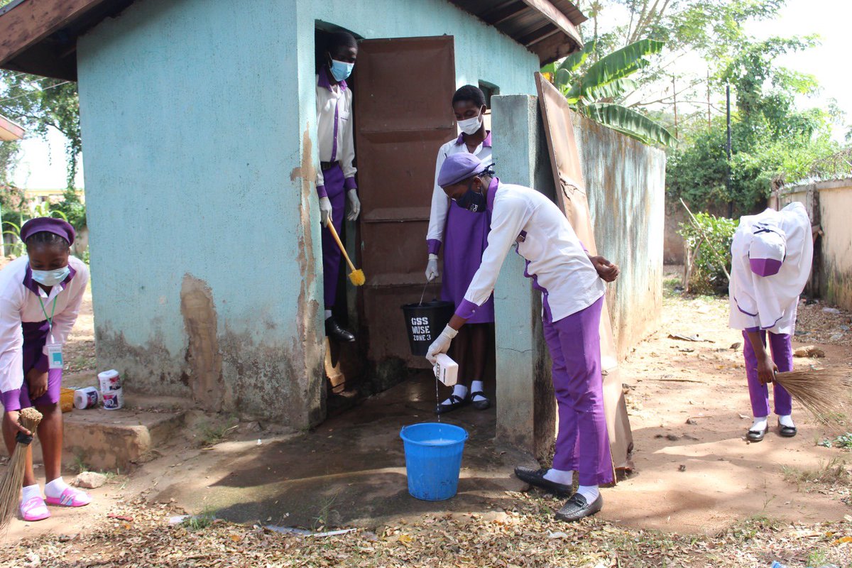 PanAfricare_Ng's tweet photo. Throwback: Power Forward beneficiaries commemorated the 2022 World Toilet Day activity by demonstrating proper toilet hygiene and sanitation at Government Secondary School Wuse Zone 3

@XOMFoundation 
@ExxonMobil_NG 
@NBA_Africa 
@NBANigeria https://t.co/u6P9IMb2vU